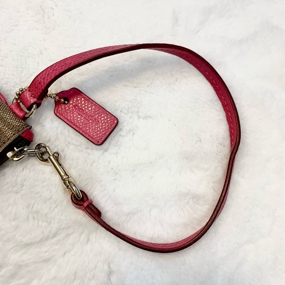 Coach Signature PVC Leather Corner Zip Wristlet - Picture 6 of 11